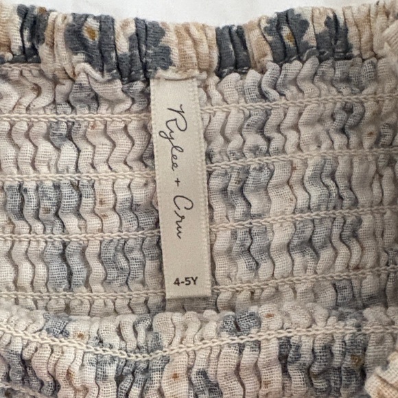 Rylee + Cru Floral Kids Dress Sz 4 Set - Cream and Cornflower Blue Print - Picture 2 of 5